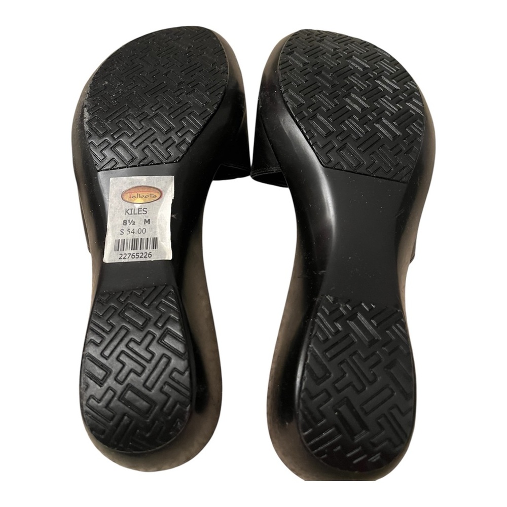NEW Talbots Black Slides Leather Sandals Size 8.5 VTG - Picture 3 of 3